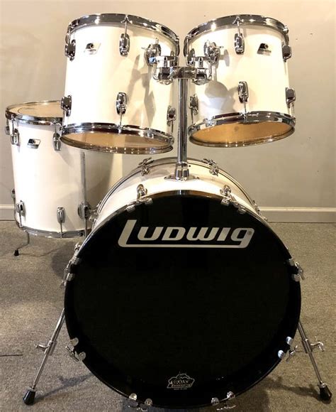 Vintage 1988 Ludwig Rocker Drum Set 2 Rack Toms Floor Tom And Bass