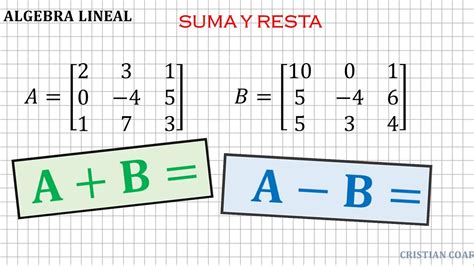 3🔡suma Y Resta De Matrices Algebra Lineal Mat103 Umsa Ingeniería