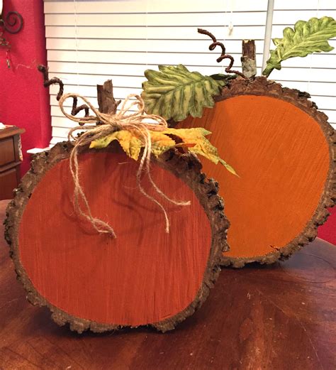 Painted Wood Slice Pumpkins A Night Owl Blog Fall Halloween Crafts