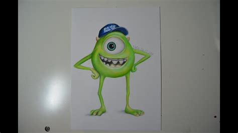 Drawing Mike Wazowski From Monsters Inc University Kylasart Youtube