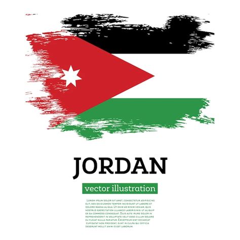 Premium Vector Jordanian Flag Isolated Realistic Wave Flag Of Jordan