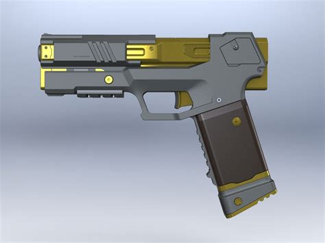 3d File Cyberpunk 2077 Militech M 76e Omaha Pistol・3d Printer Design