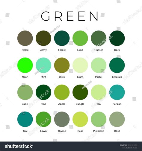 1360 Names Green Colour Shades Images Stock Photos And Vectors