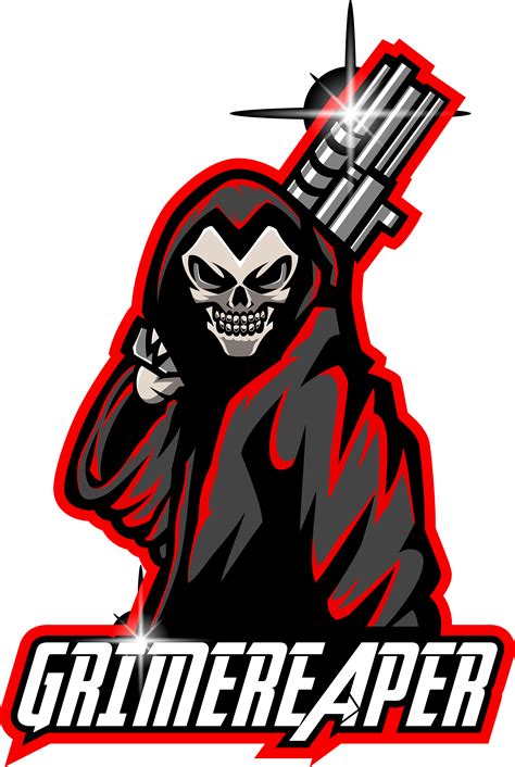Grim Reaper Esport Mascot Logo Holding Gun By Visink Thehungryjpeg