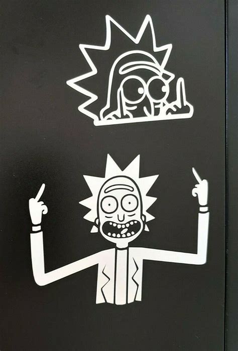 Rick And Morty Middle Finger Fu 2 Pack Vinyl Decals Bumper Stickers Stickers Rick And Morty