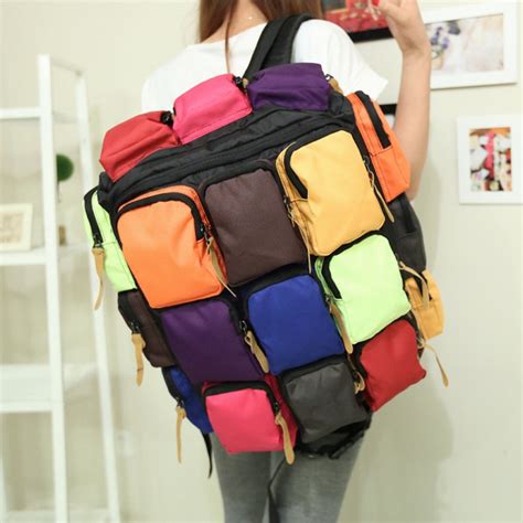 Multi Pocket Fluorescence Color Travelling Backpack On Luulla
