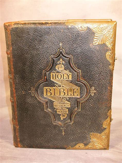 Large Antique Victorian Book 1890 The Holy Bible With The Commentaries