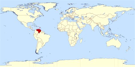 Venezuela On The World Map Cities And Towns Map