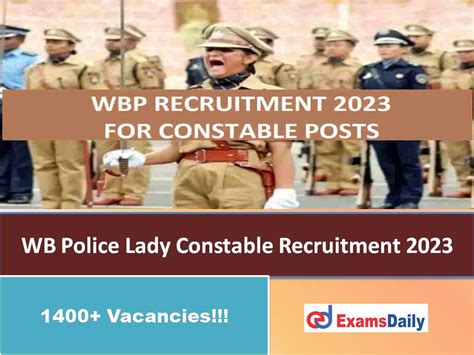 Wb Police Lady Constable Recruitment Out Apply Online For