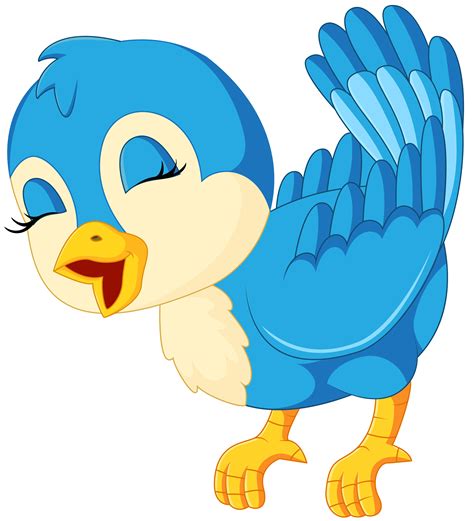 Cute Animated Blue Birds