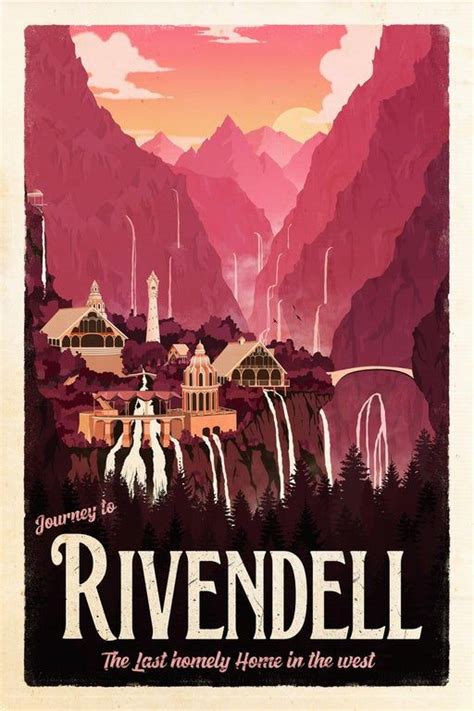 Rivendell Travel Poster By Me Lotr Papel De Parede Hippie O Hobbit