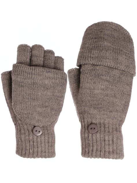 Emmalise Women Winter Fingerless Texting Gloves With Mitten Flap