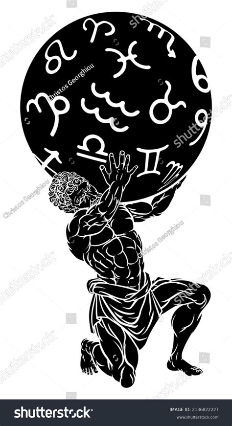 Titan Atlas Greek Mythology Symbol Strength Stock Illustration