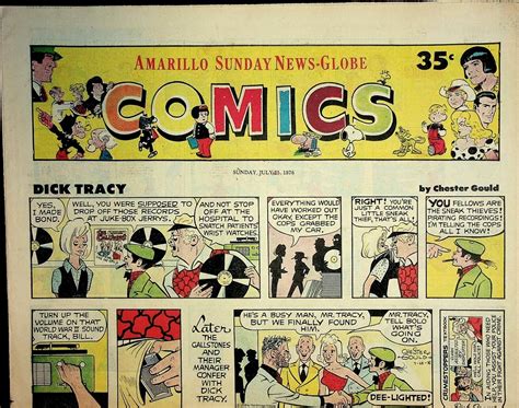 Amarillo Sunday News Globe Comics July 25 1976 Peanuts Dick Tracy 021220ame Ebay