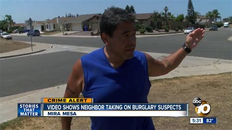 video shows mira mesa neighbor taking on burglary suspects youtube