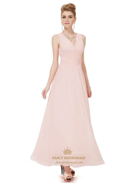 Light Pink Vintage Bridesmaid Dresslong Light Pink