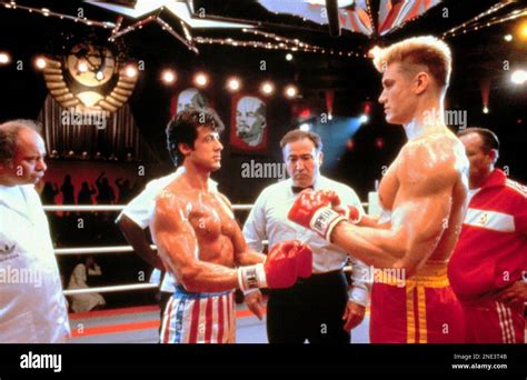Sylvester Stallone And Dolph Lundgren In Rocky Iv 1985 Directed By