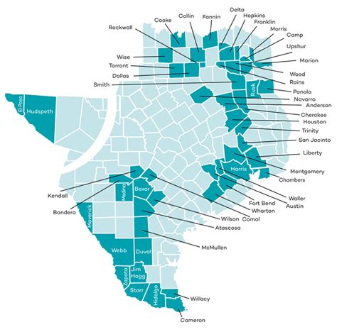 Molina Medicare Service Map In The State Of Texas