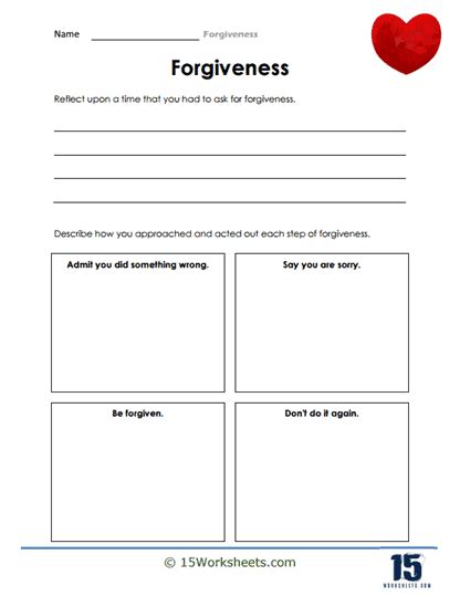 Forgiveness Worksheets 15
