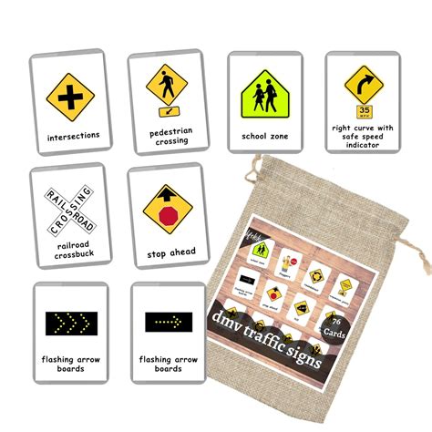 Usa Traffic Signs Road Signs Test Flash Cards Dmv Permit Etsy