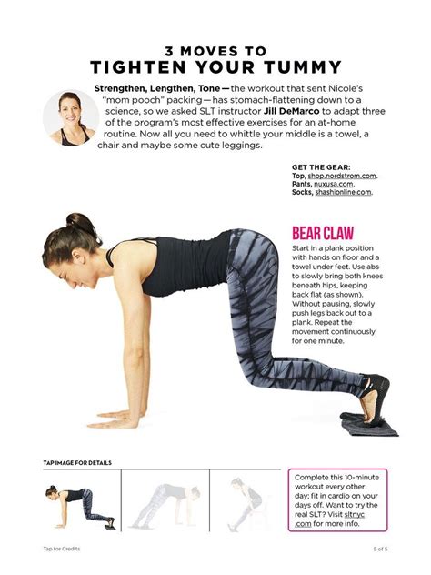 3 Moves To Tighten Your Tummy Move 1 Bear Claw ~ Good Housekeeping