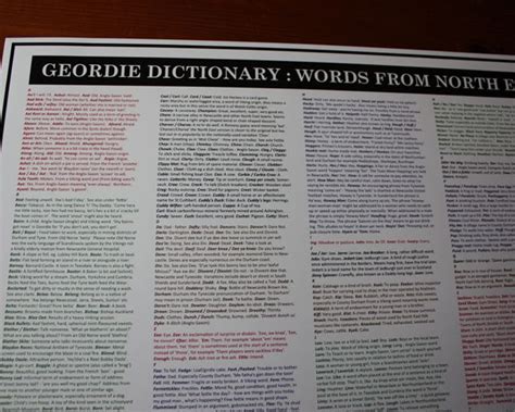 Geordie Dictionary Print Featuring Over 560 North East Words Poster