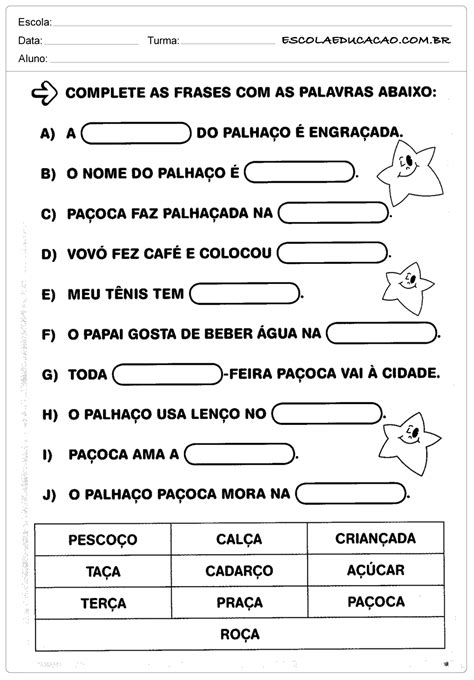 Atividades De Português 2 Ano Para Imprimri Escola Educação