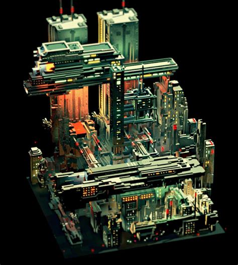 Sir Carma Voxel Art Programa Magical Voxel Scifi City Pixel Art