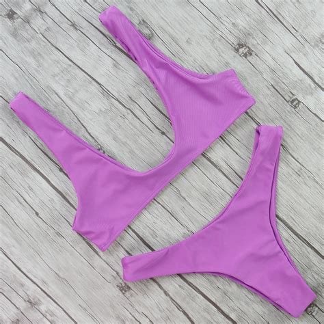 2019 Sexy Bikinis Women Swimsuit Solid Bathing Swim Suit Bikini Set