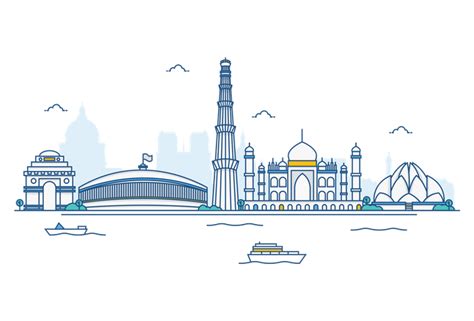 Best Premium India Skyline Illustration Download In Png And Vector Format