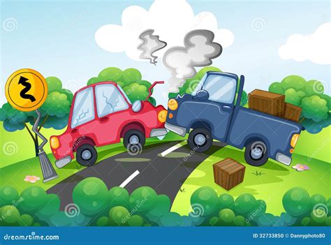 An Accident At The Road Stock Vector Illustration Of Automobile 32733850