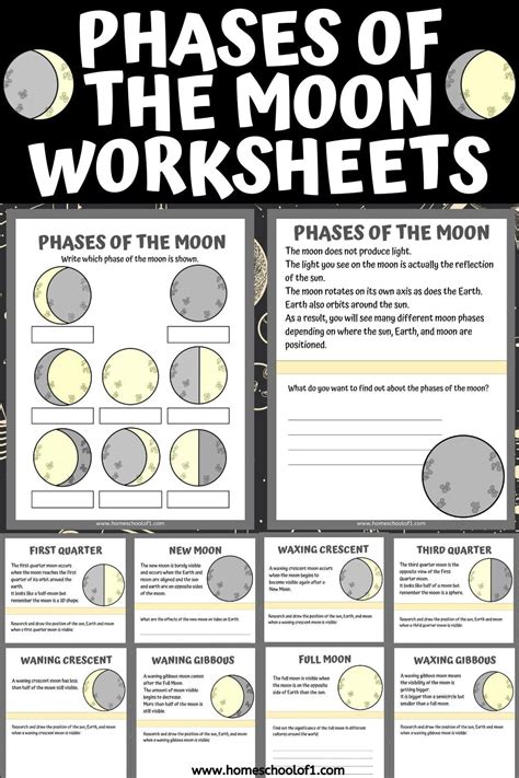 10 Best Phases Of The Moon Worksheets Free Earth Science Lessons