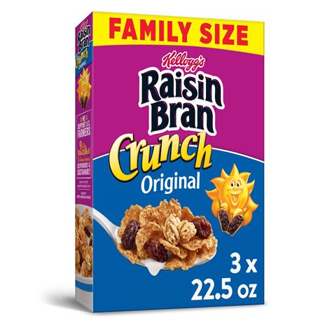 Kelloggs Raisin Bran Crunch Breakfast Cereal Original 3 Ct 675 Oz
