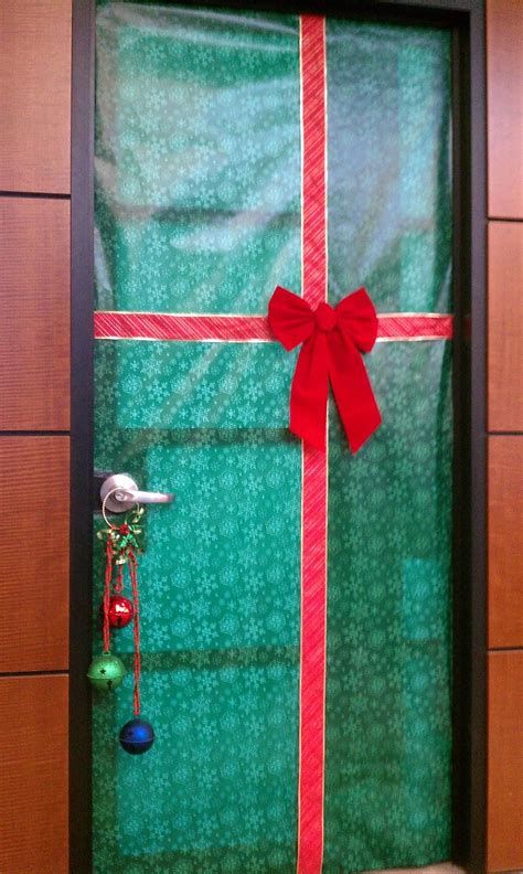 Door Wrapped Like A Christmas Present Christmas Door Decorations