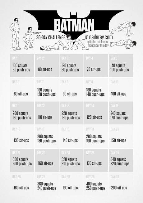 Batman Workout Tumblr Workout Challenge Batman Workout