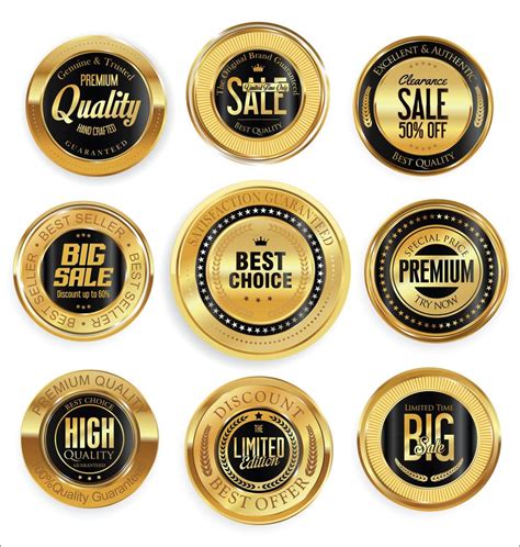 Golden Sale Labels Retro Vintage Design Collection 381660