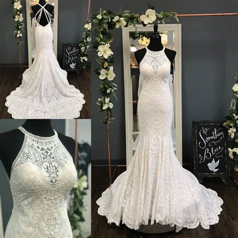 Since they use less fabric than the other dress shapes. Fully Lace Wedding Dresses 2019 Sheath Court Train Halter ...