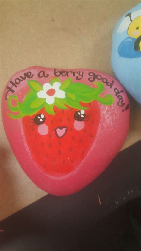Strawberry Painted Rock Painted Rocks Strawberry Rock