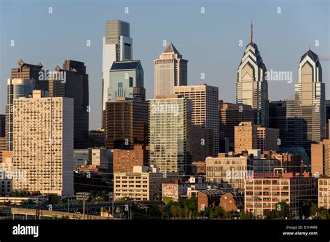 Cityscape Of Old And New Skyscrapers In Philadelphia Pennsylvania Usa