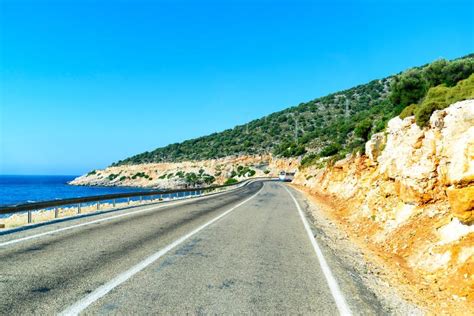 Mountain Road On The Sea Coast In Turkey Stock Photo Image Of Bend