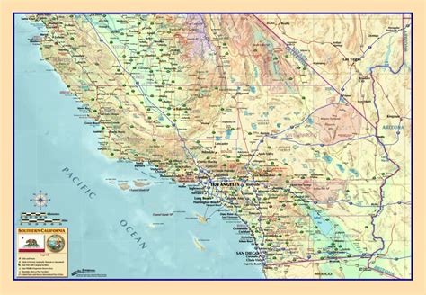 Southern California Wall Map Printable Maps
