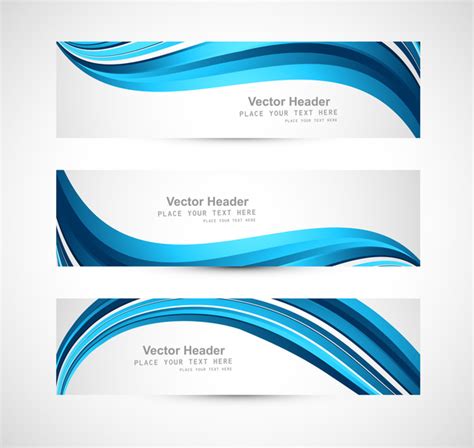 Abstract Header Blue Shiny Wave Vector Design Vectors Graphic Art