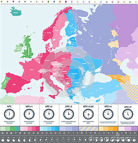 Check the current local time for a specific country in our time zone map. Europe Time Zones High Detailed Map With Location And ...