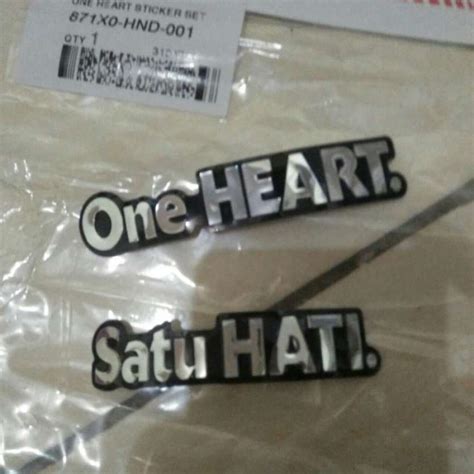 promo emblem one hart heart dan satu hati crom 100mm original honda diskon 23 di seller mandala