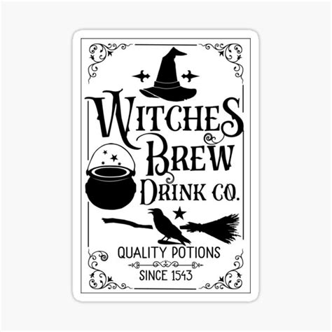 Witches Cauldron Sticker Halloween Design Witches Brew Laptop