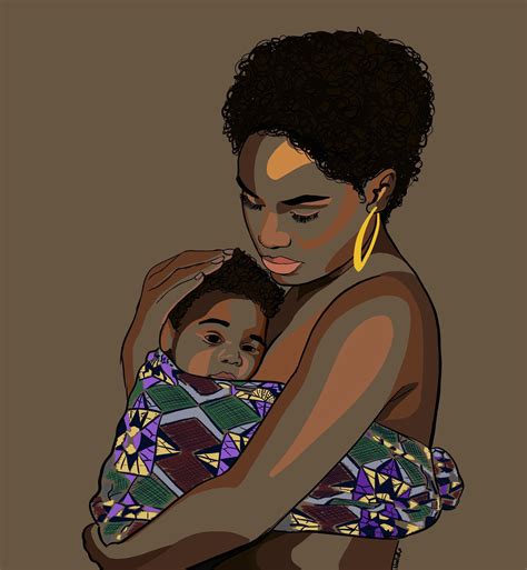 African Mother And Child Painting Mothersf