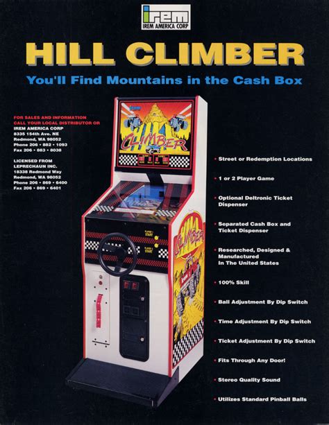 Irem Hill Climber Coin Operated Arcade Game 1993