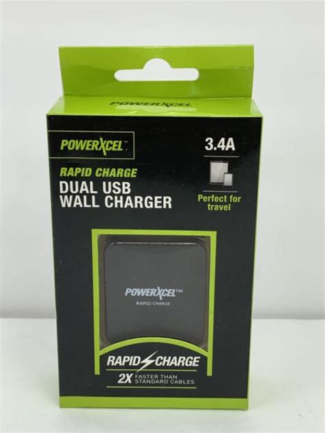 Powerxcel Rapid Charge Dual Usb Wall Charger 34a New Ebay