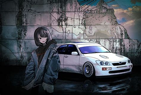 Car Girls Bmw Car Japanese Manga Artwork Cars Rose Girls Autos