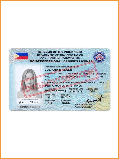 Philippines Driver License Template Psd Documents Edit